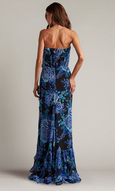Tadashi Shoji CHW24386L - Strapless Morwenna Floral Print Ruffle Gown Prom Dresses