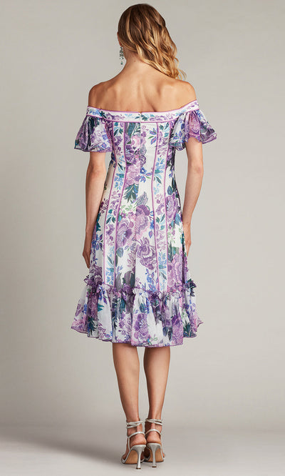 Tadashi Shoji CHZ25465M - Flutter Sleeve Breeze Floral Print Chiffon Dress Homecoming Dresses