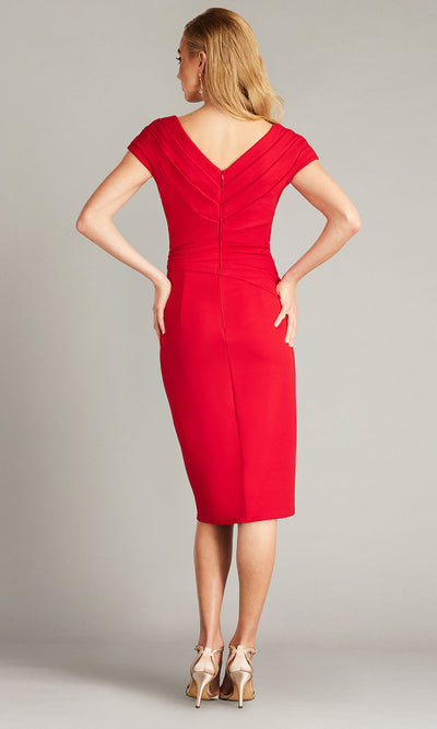Tadashi Shoji BOS24444M - Molloy Pleated Drape Knee-Length Cocktail Dress Cocktail Dresses