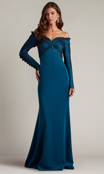 Tadashi Shoji BOS23517L - Neena Taffeta Banded Off Shoulder Gown Formal Gowns