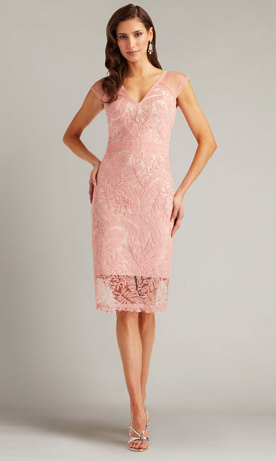 Tadashi Shoji CHU24350M - Evonne Embroidered Knee-Length Fitted Dress Cocktail Dresses