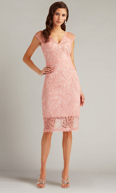 Tadashi Shoji CHU24350M - Evonne Embroidered Knee-Length Fitted Dress Cocktail Dresses