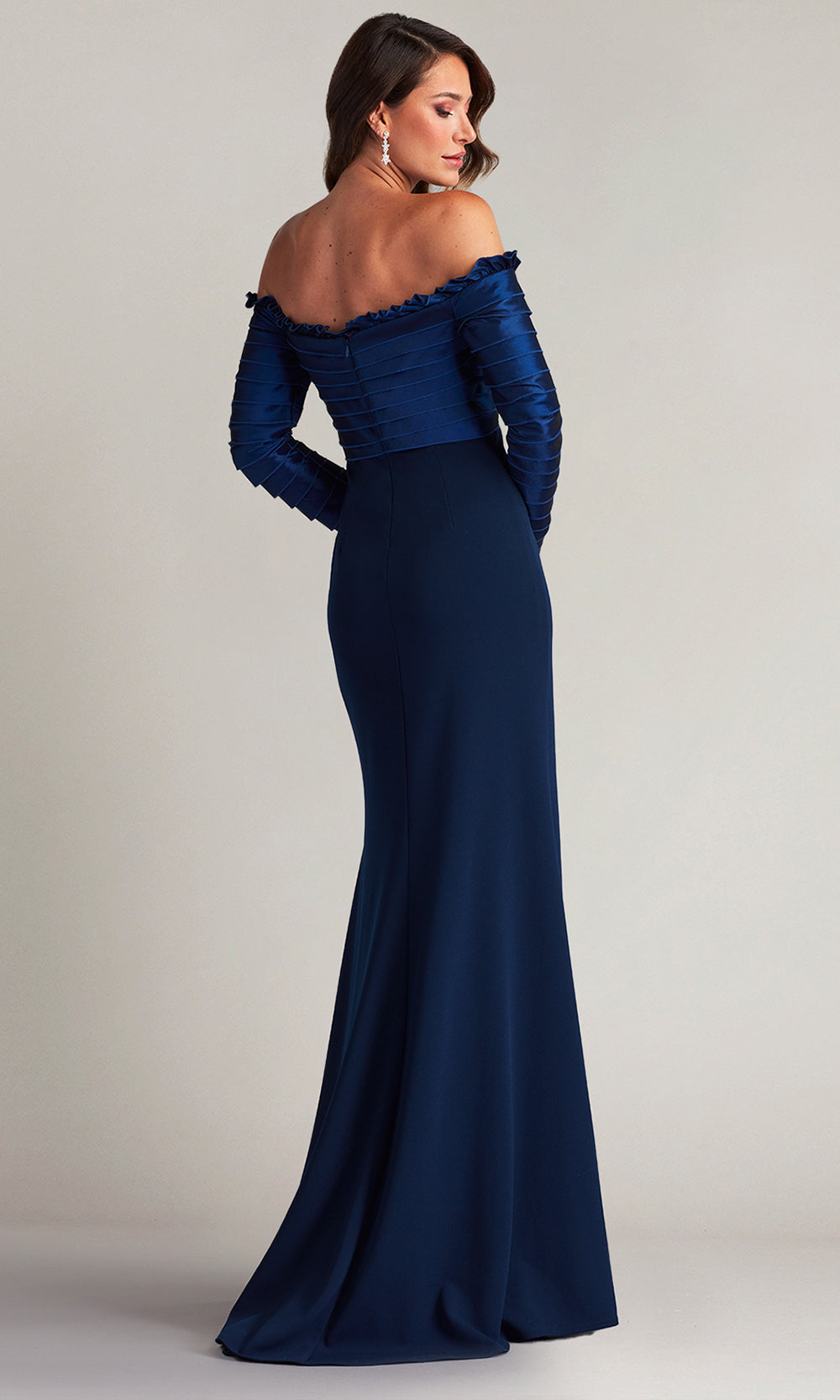 Tadashi Shoji BOS23517L - Neena Taffeta Banded Off Shoulder Gown Formal Gowns