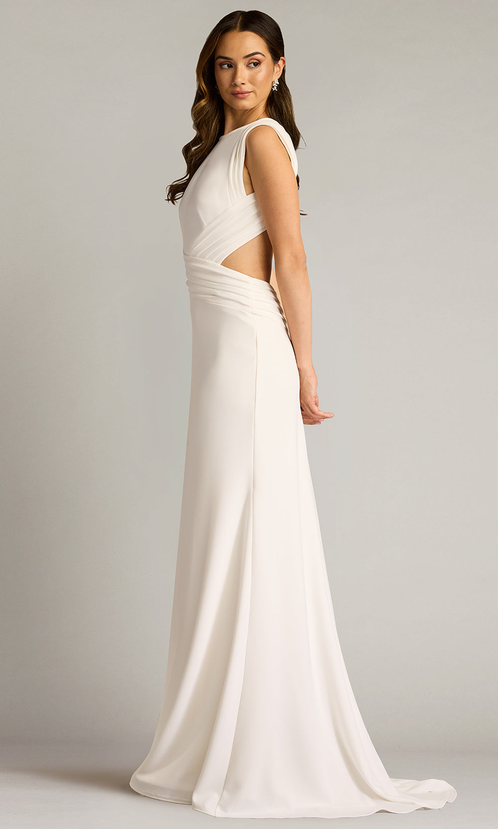 Tadashi Shoji BOS25237L - Cutout Back Minimalist Sheath Gown Bridal Dresses
