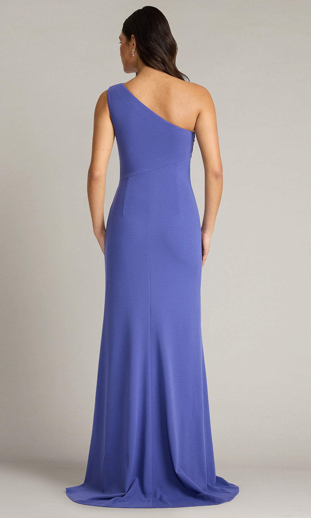 Tadashi Shoji BOS26183L - Asymmetric Ruched Long Gown with Slit Prom Dresses in Purple  