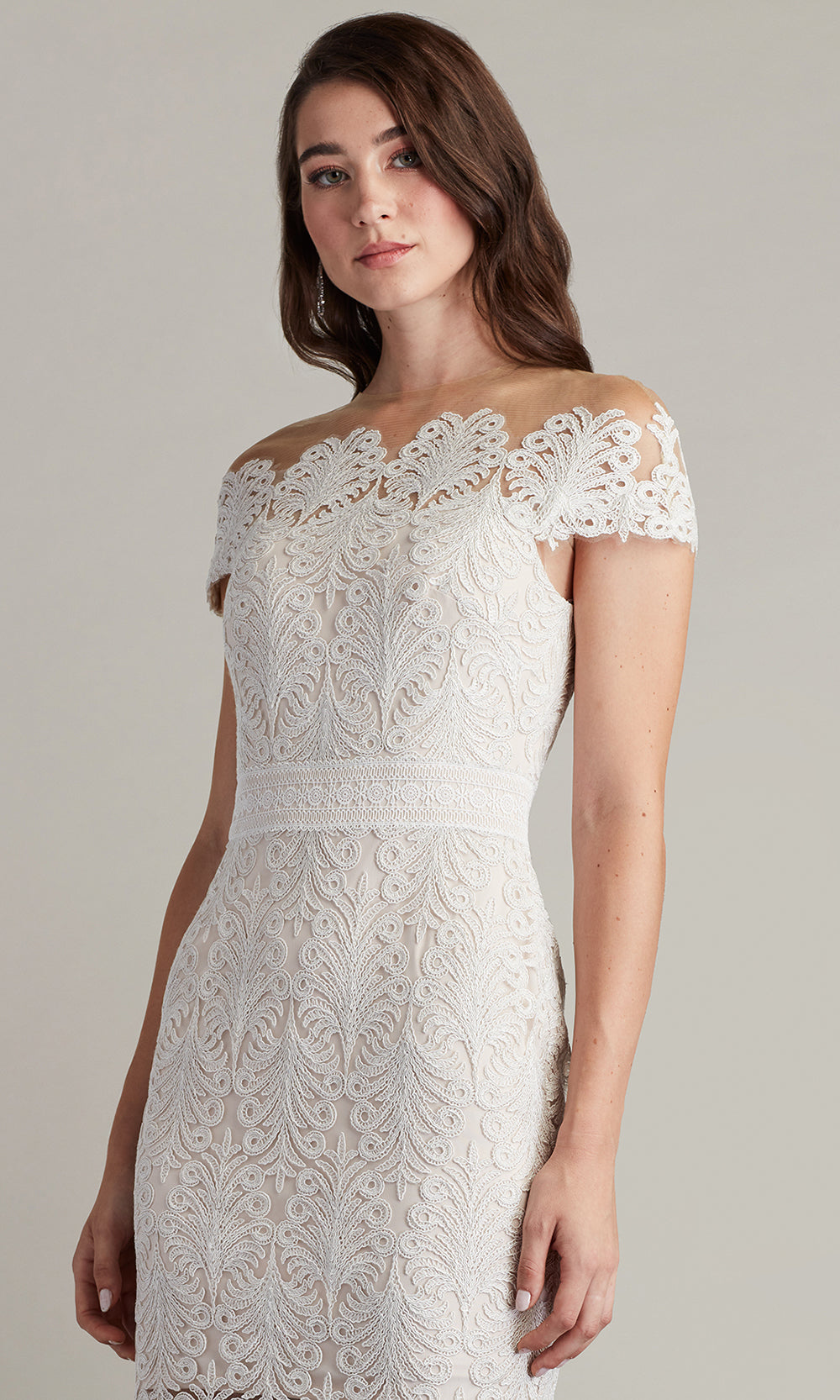Tadashi Shoji Women's Corded Lace Off-The-Shoulder Dress - Ivory/Cream - Size 8 - Ivory/Petal Tadashi Shoji Women's Corded Lace Off-The-Shoulder Dress - Ivory/Cream - Size 8 - Ivory/Petal