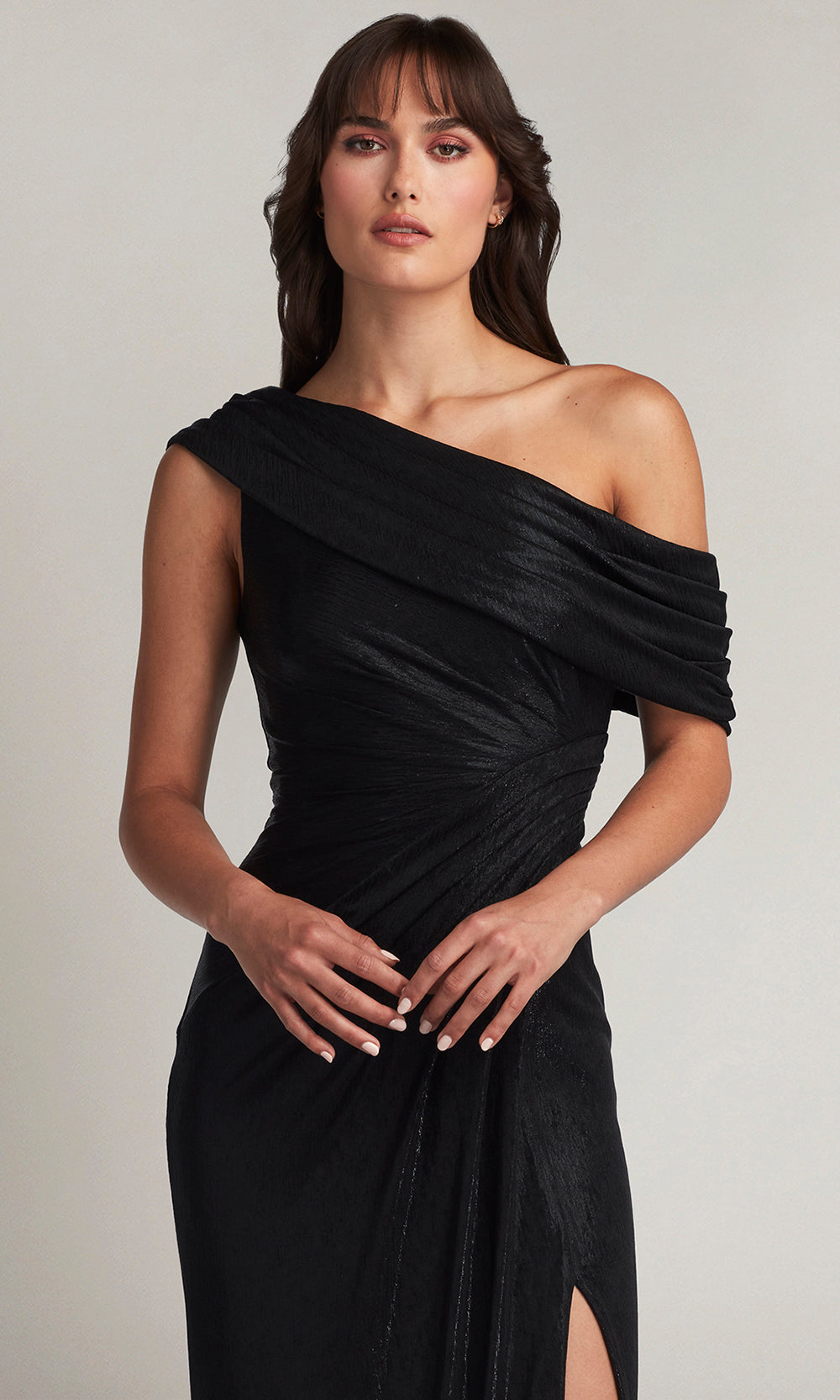 Tadashi Shoji BSJ20181L - Leary Asymmetrical Draped One-Shoulder Gown Special Occasion Dresses