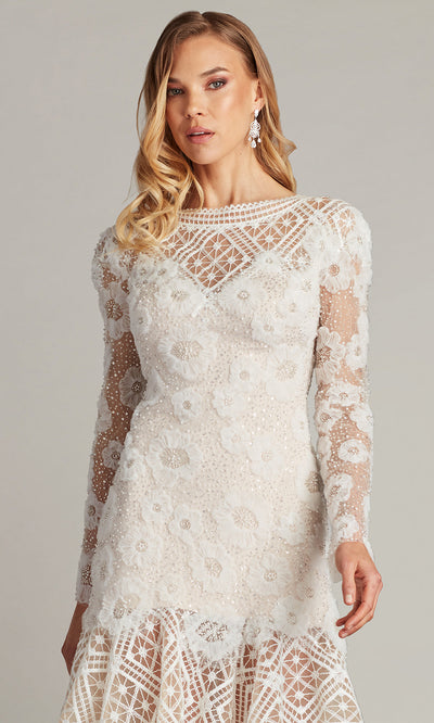 Tadashi Shoji CFE25400M - Bateau Neck Idly Embroidered Illusion Dress Homecoming Dresses