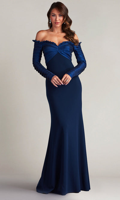 Tadashi Shoji BOS23517L - Neena Taffeta Banded Off Shoulder Gown Formal Gowns