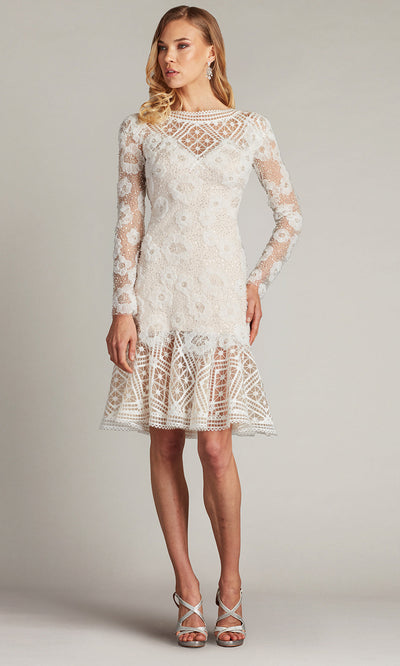 Tadashi Shoji CFE25400M - Bateau Neck Idly Embroidered Illusion Dress Homecoming Dresses