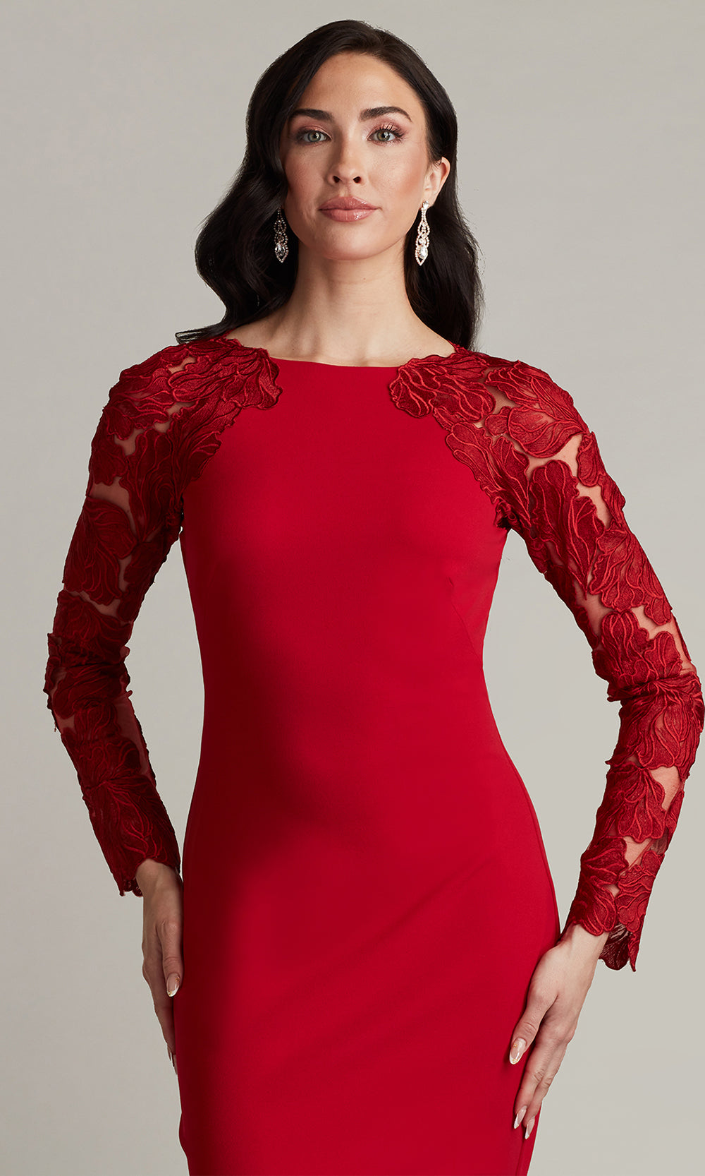 Tadashi Shoji CHG24909M - Fitted Emille Embroidered Illusion Cocktail Dress Cocktail Dresses