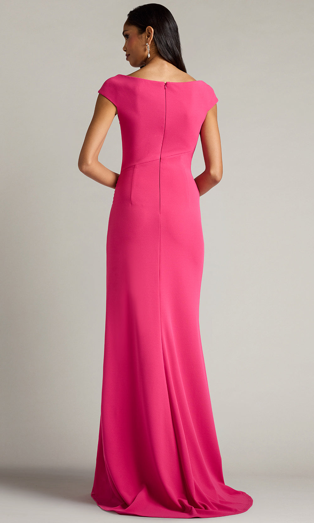 Tadashi Shoji BOS26105L - Ruched Bodice Bateau Neck Evening Gown Mother of the Bride Dresses in Cabaret  