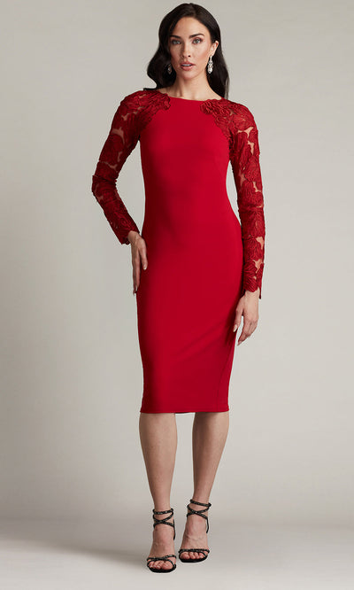 Tadashi Shoji CHG24909M - Fitted Emille Embroidered Illusion Cocktail Dress Cocktail Dresses