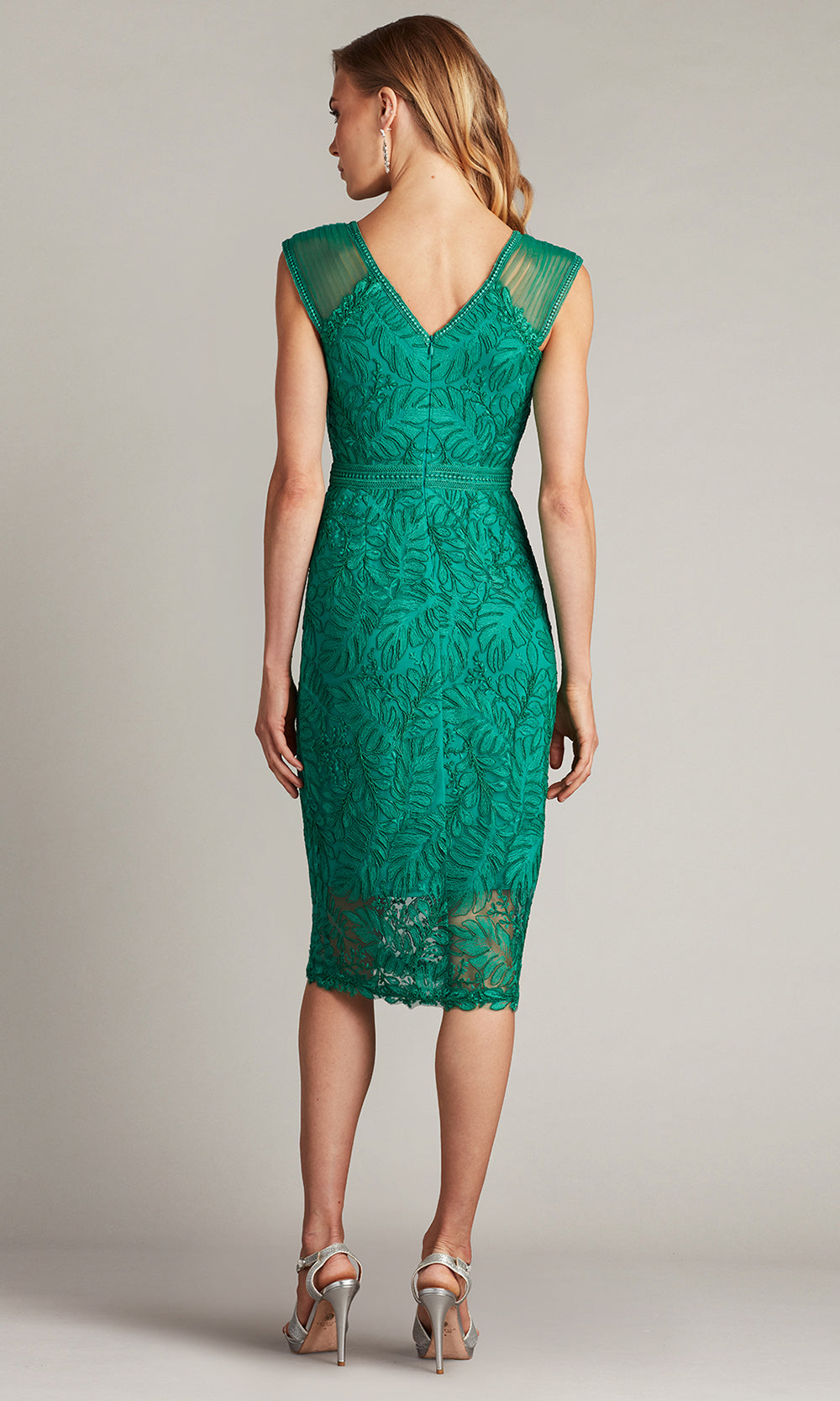 Tadashi Shoji CHU24350M - Evonne Embroidered Knee-Length Fitted Dress Cocktail Dresses