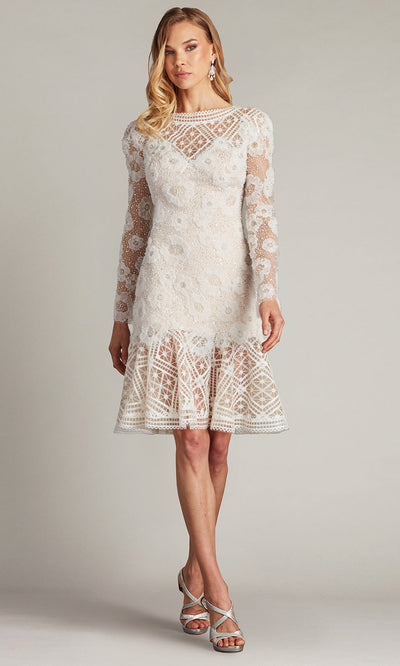 Tadashi Shoji CFE25400M - Bateau Neck Idly Embroidered Illusion Dress Homecoming Dresses