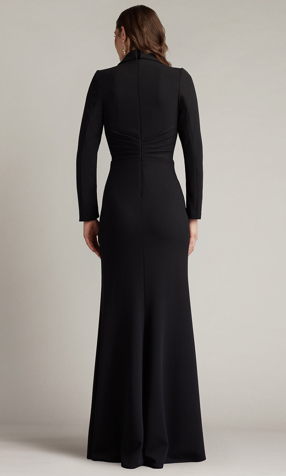 Tadashi Shoji BOS25531L - Ardela Center Front Ruffle Slit Evening Gown Prom Dresses in Black  
