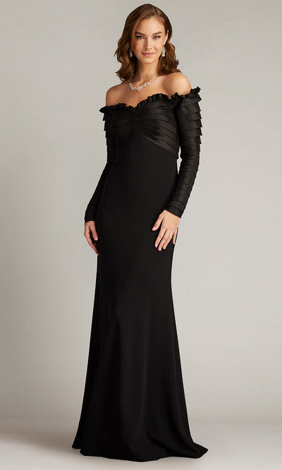 Tadashi Shoji BOS23517L - Neena Taffeta Banded Off Shoulder Gown Formal Gowns