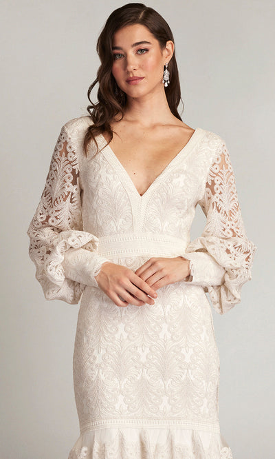 Tadashi Shoji CDY24268L - Bishop Sleeve Aponi Tiered Embroidered Gown Formal Gowns
