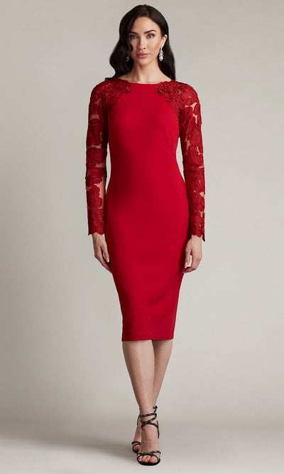 Tadashi Shoji CHG24909M - Fitted Emille Embroidered Illusion Cocktail Dress Cocktail Dresses