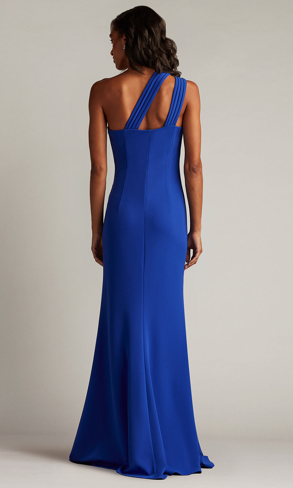 Tadashi Shoji BOS25496L - Viveca One-Shoulder Keyhole Fitted Gown Prom Dresses in Blue  