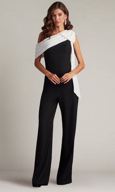 Tadashi Shoji BOS18371Y - Sancia Bow-Shoulder Asymmetric Jumpsuit Formal Gowns