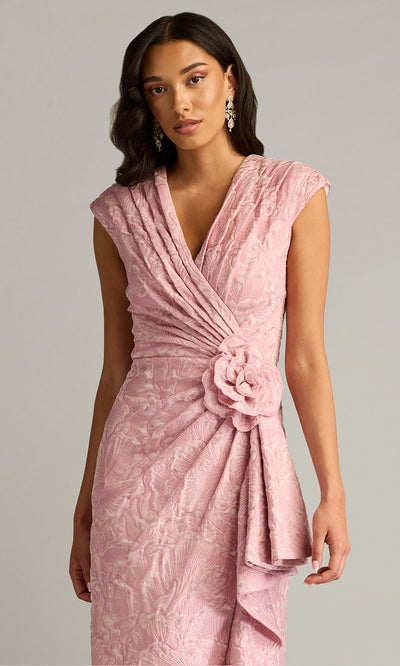 Tadashi Shoji CHN25180M - V-Neckline Emery Floral Jacquard Dress Homecoming Dresses