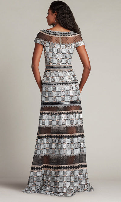 Tadashi Shoji CHH25334L - Bateau Jovie Sequin Embroidered Illusion Gown Formal Gowns