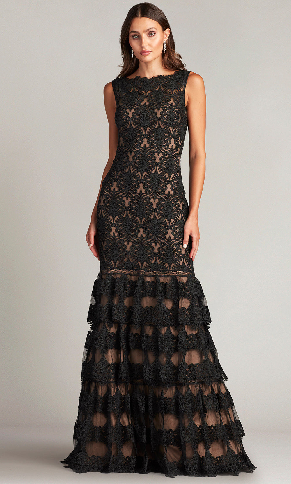 Tadashi Shoji CDY24229L - Sleeveless Embroidered Long Gown Tadashi Shoji CDY24229L - Sleeveless Embroidered Long Gown