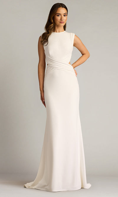 Tadashi Shoji BOS25237L - Cutout Back Minimalist Sheath Gown Bridal Dresses