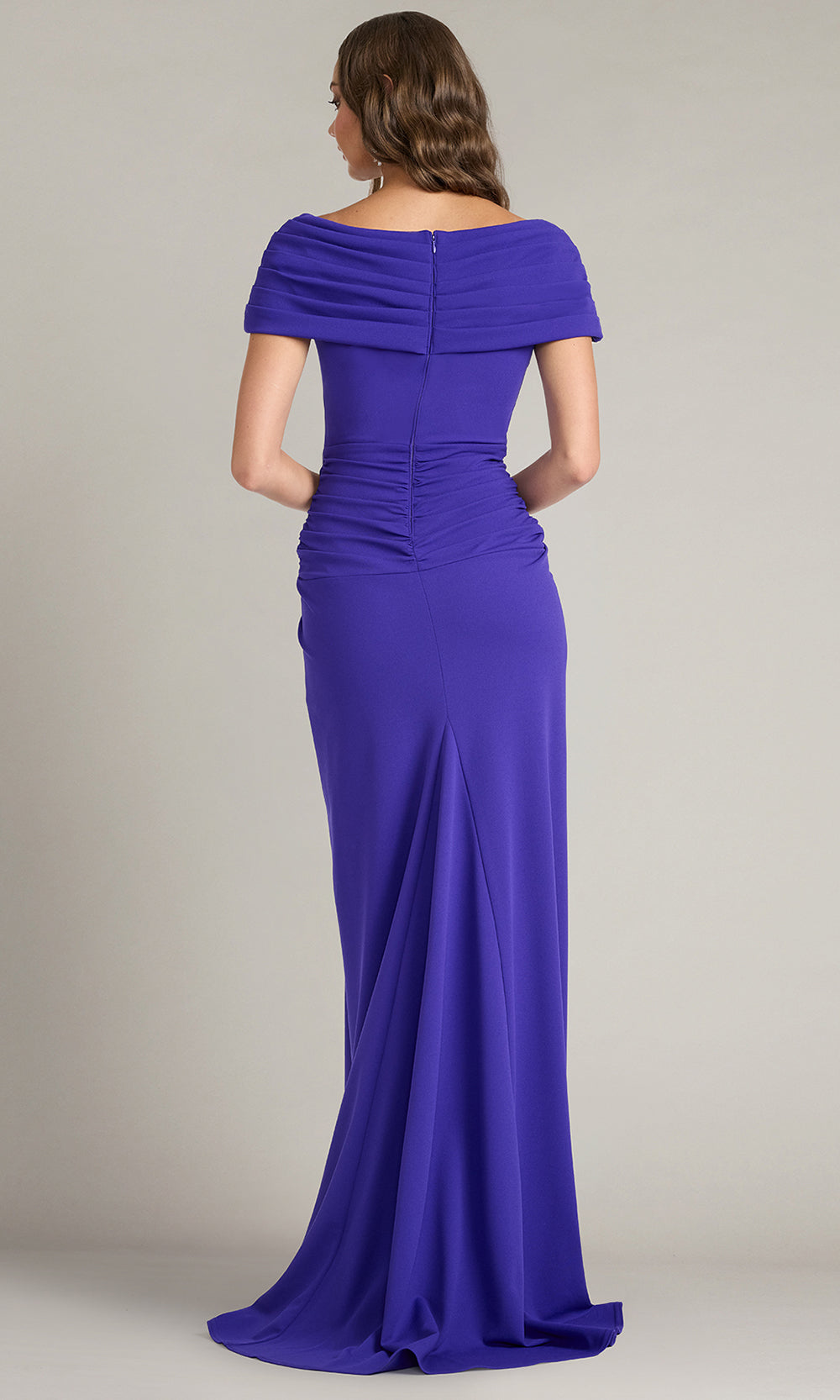 Tadashi Shoji BOS25146L - Perkins Asymmetric Draped Sheath Gown Prom Dresses in Purple  