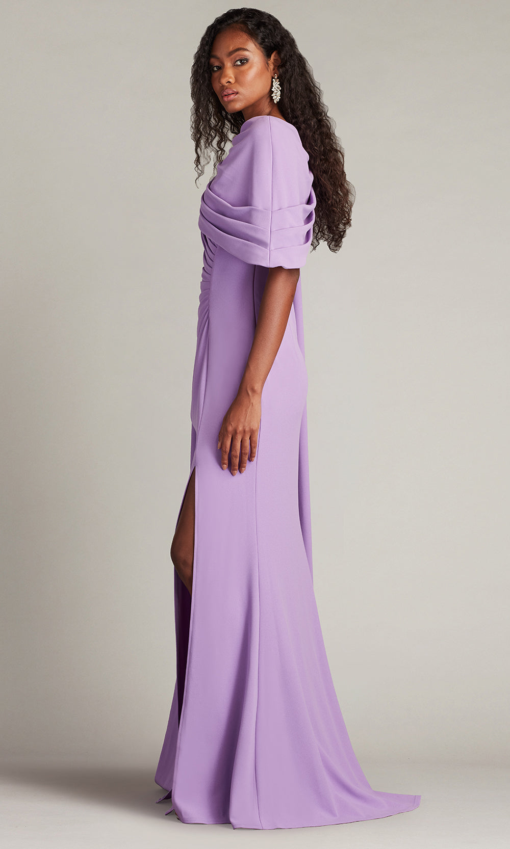 Tadashi Shoji BOS25345L - Acadia Shawl Draped Evening Gown Formal Gowns