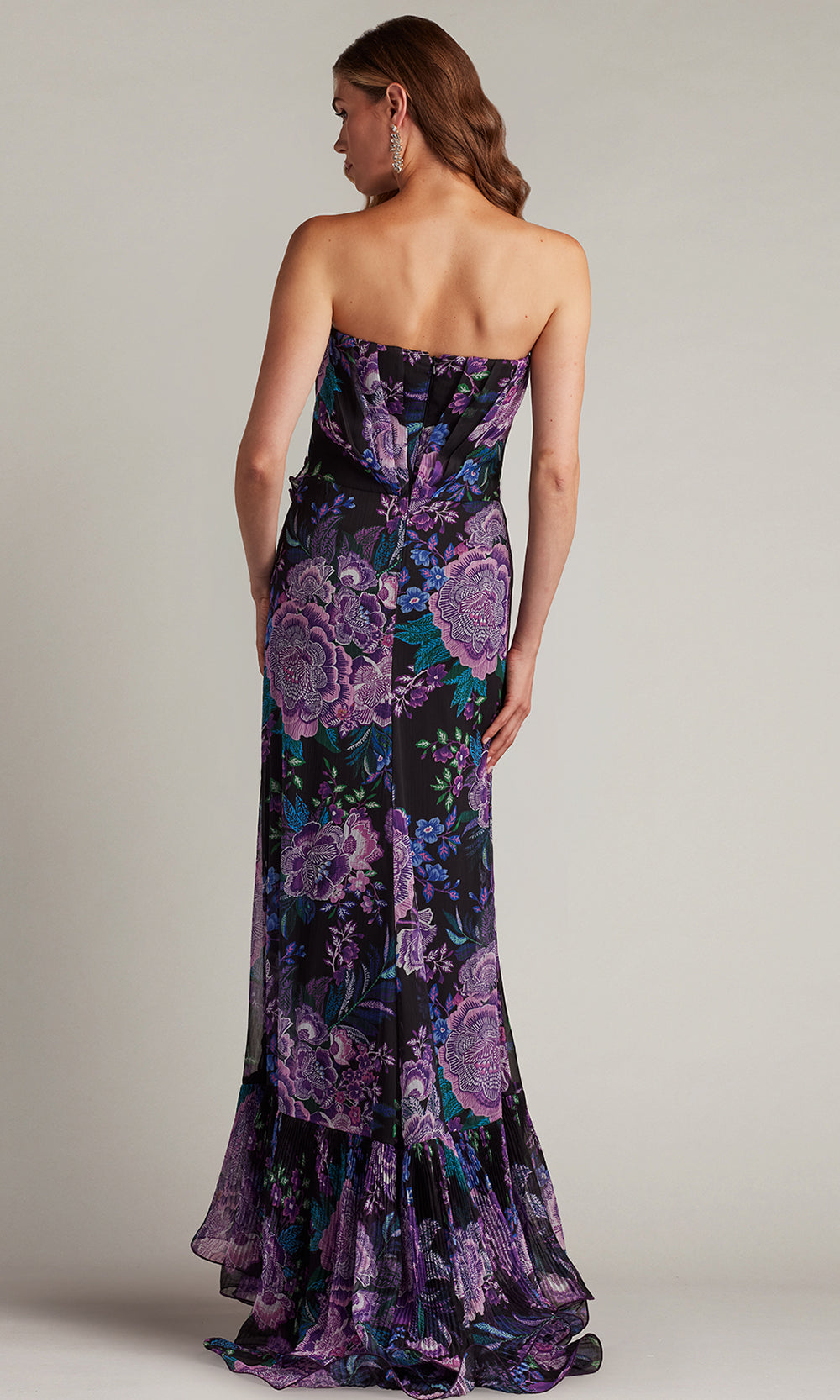 Tadashi Shoji CHW24386L - Strapless Morwenna Floral Print Ruffle Gown Prom Dresses