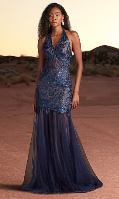 Tadashi Shoji CHS25371L - Evaine Sequin Embroidered Tulle Evening Gown Prom Dresses
