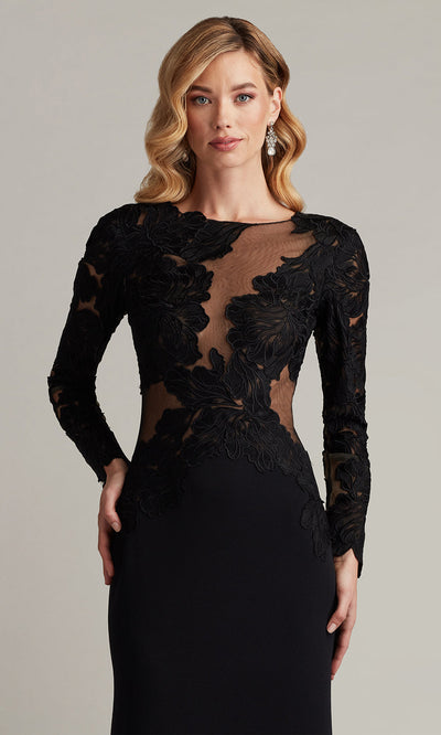 Tadashi Shoji CHG24916L - Caselle Embroidered Illusion Bodice Sheath Gown Formal Gowns