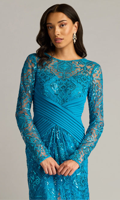 Tadashi Shoji CHM25117M - Knee-Length Coates Sequin Embroidered Dress Wedding Guest