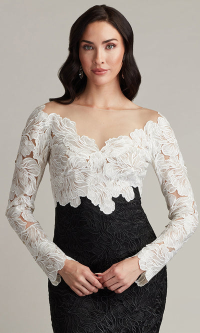 Tadashi Shoji CHG24879M - Golie Embroidered Bodice Illusion Knee-Length Dress Cocktail Dresses