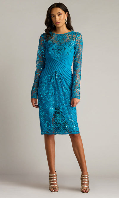 Tadashi Shoji CHM25117M - Knee-Length Coates Sequin Embroidered Dress Wedding Guest