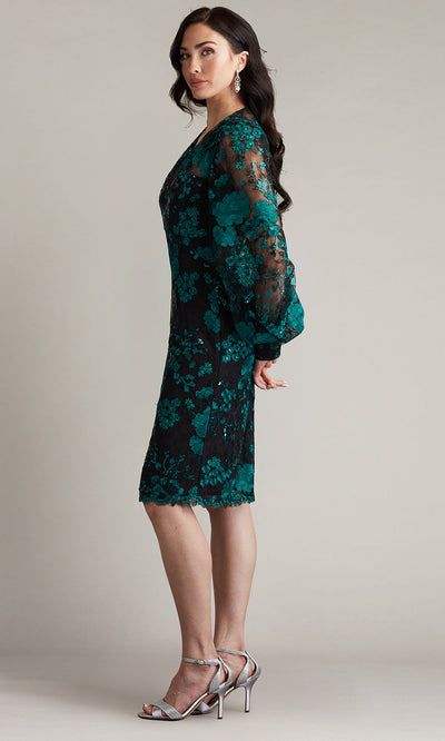 Tadashi Shoji CGU24900M - Sheer Sleeve Embroidered Fitted Dress Cocktail Dresses