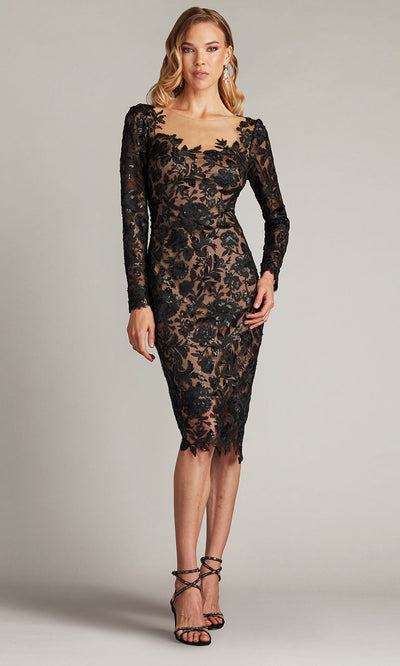 Tadashi Shoji CHS25374M - Senoia Sequin Embroidered Illusion Evening Dress cocktail dresses
