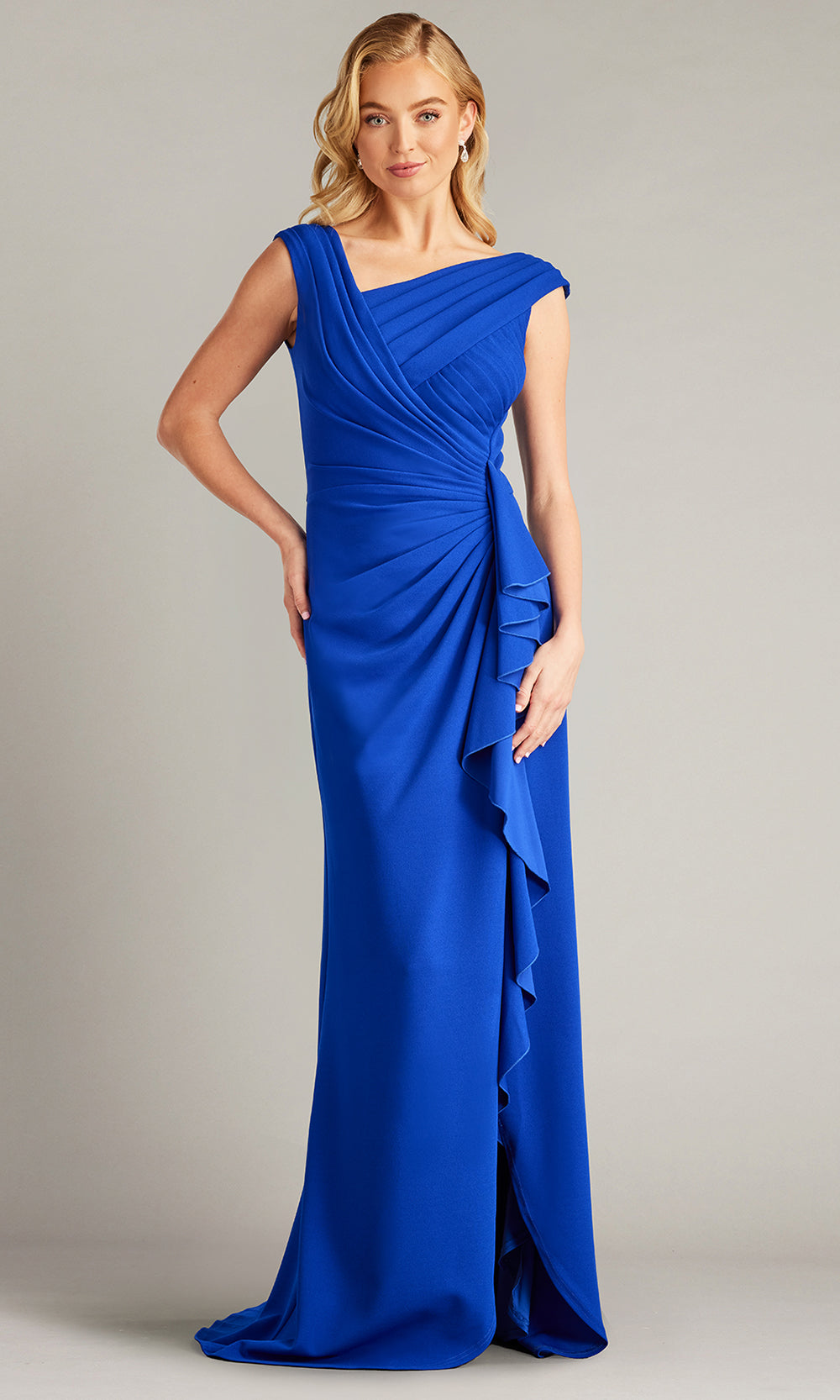 Tadashi Shoji BOS24245L - Ruffle Detailed Gown with Slit Special Occasion Dresses