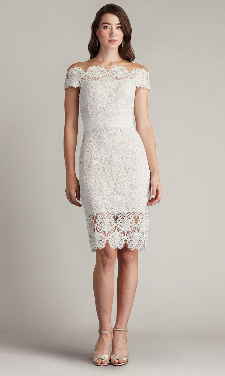 Tadashi Shoji CDY24271M - Scalloped Off Shoulder Cocktail Dress 