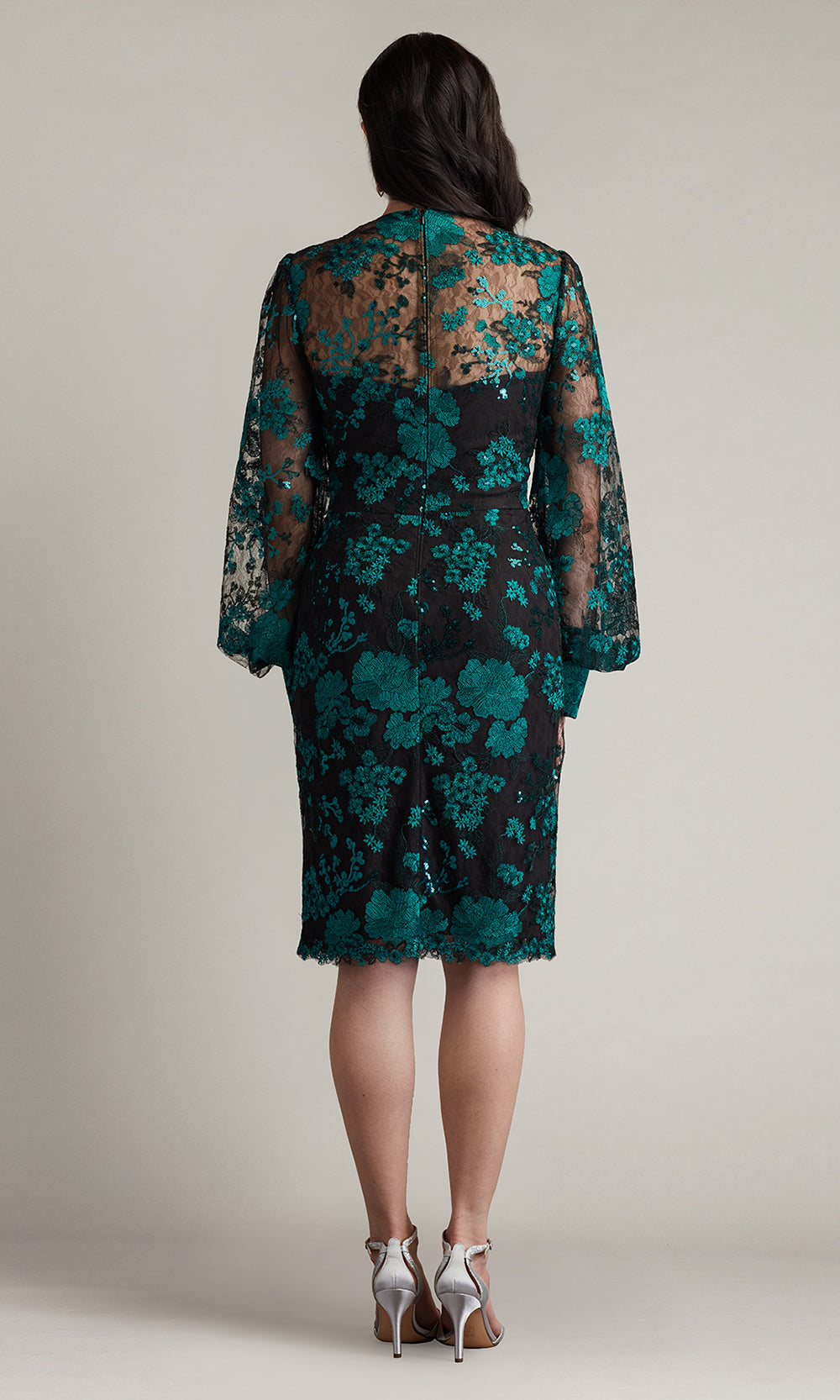 Tadashi Shoji CGU24900M - Sheer Sleeve Embroidered Fitted Dress Cocktail Dresses