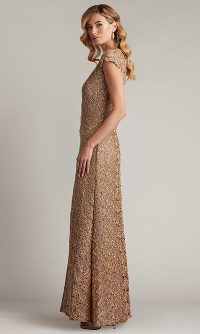 Tadashi Shoji CFJ24364L - Etters Scalloped Illusion Evening Gown Mother of the Bride Dresses