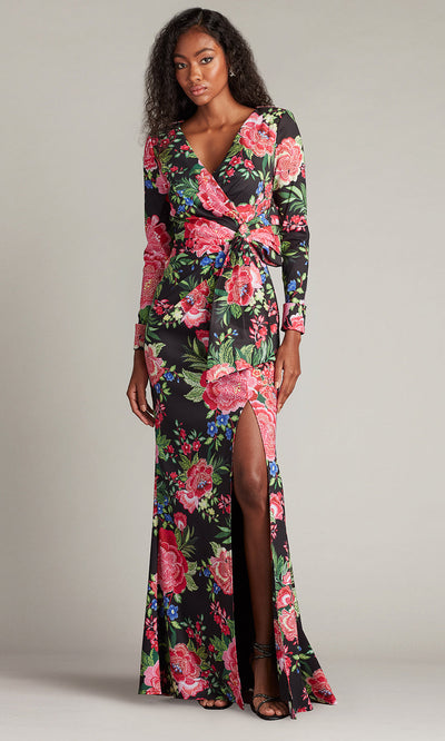Tadashi Shoji CII24469L - Talvo Floral Print Wrap Gown with Slit Mother of the Bride Dresses