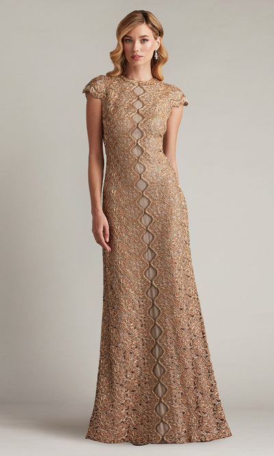 Tadashi Shoji CFJ24364L - Etters Scalloped Illusion Evening Gown Mother of the Bride Dresses