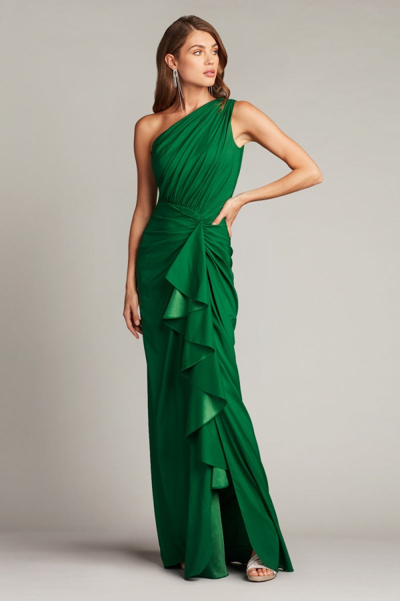 Tadashi Shoji 3I489L - Asymmetrical Ruched Gown