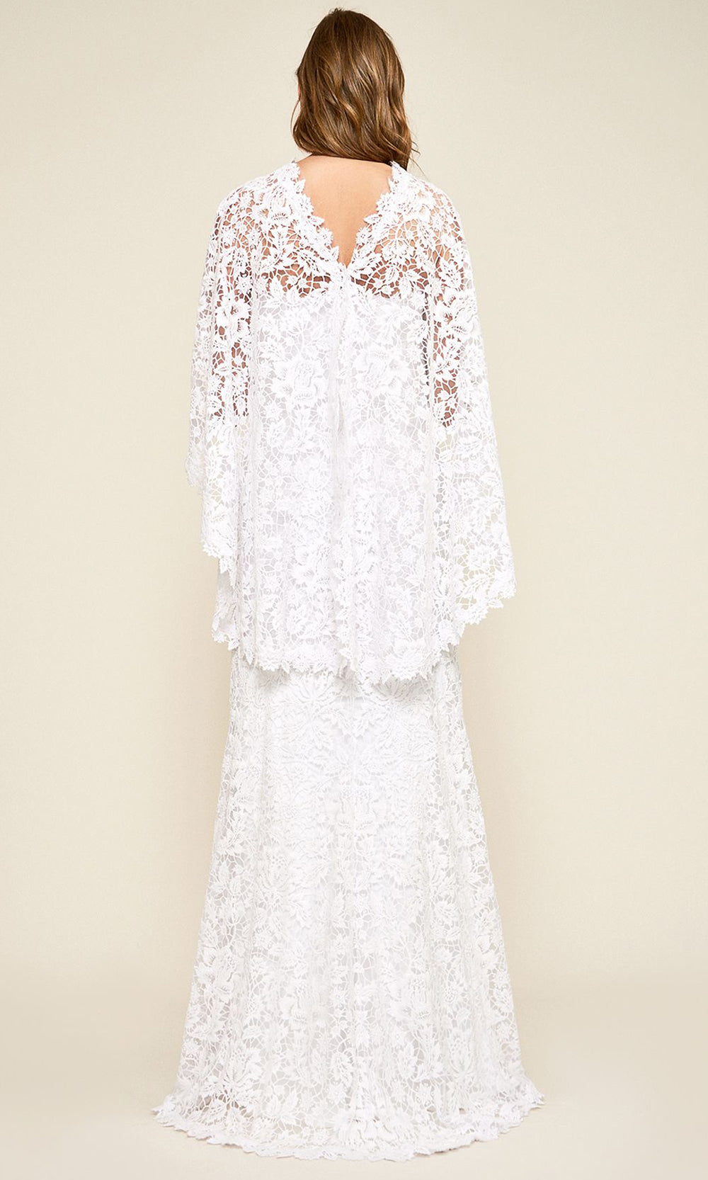 Tadashi Shoji BCR18860LBR - Raleigh Strapless Capelet Sheath Long Gown Wedding Dresses in White  