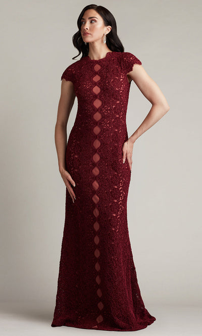 Tadashi Shoji CFJ24364L - Etters Scalloped Illusion Evening Gown Mother of the Bride Dresses