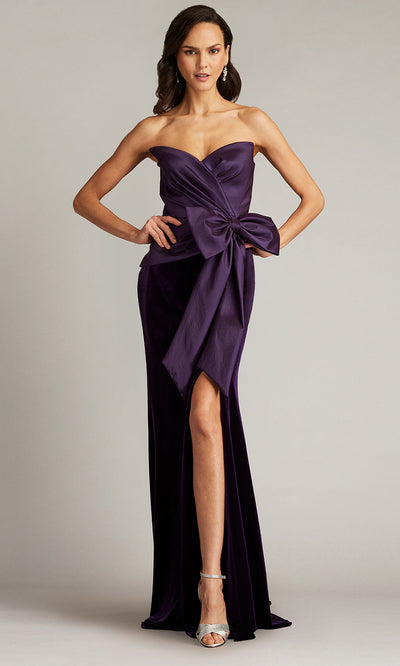 Tadashi Shoji BAL24744L - Nimue Strapless Draped Bow Gown with Slit Prom Dresses