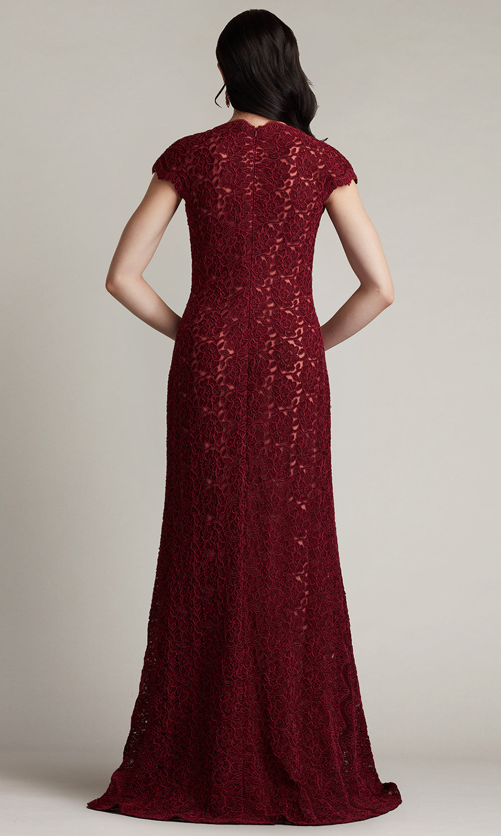 Tadashi Shoji CFJ24364L - Etters Scalloped Illusion Evening Gown Mother of the Bride Dresses